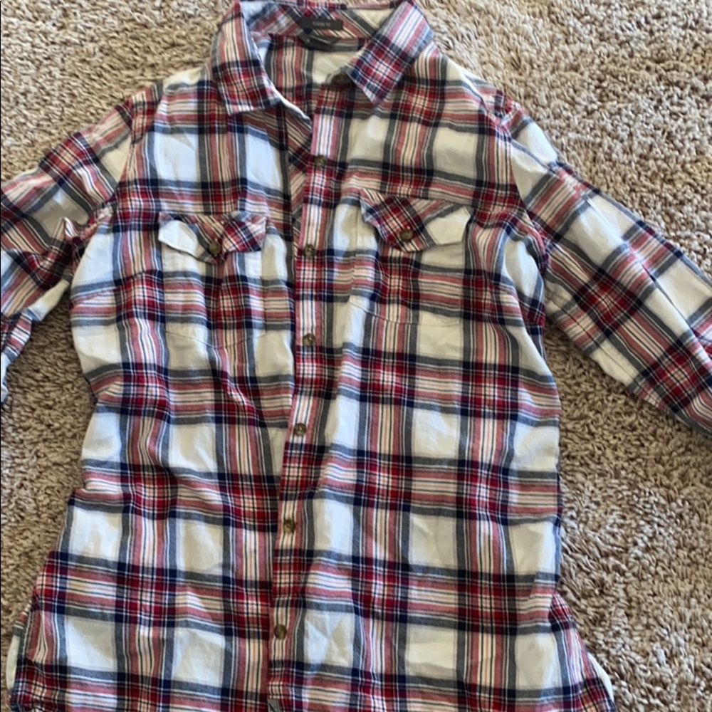 Eddie Bauer red and white flannel NWOT!